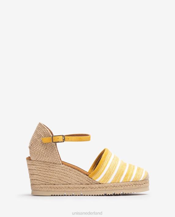 Unisa 02B0723 espadrille gemaakt van jarapa-stof vrouwen geel