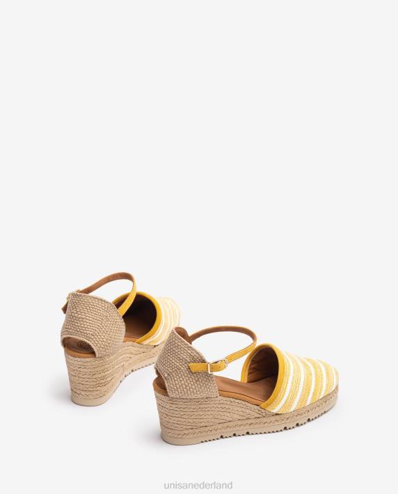 Unisa 02B0723 espadrille gemaakt van jarapa-stof vrouwen geel