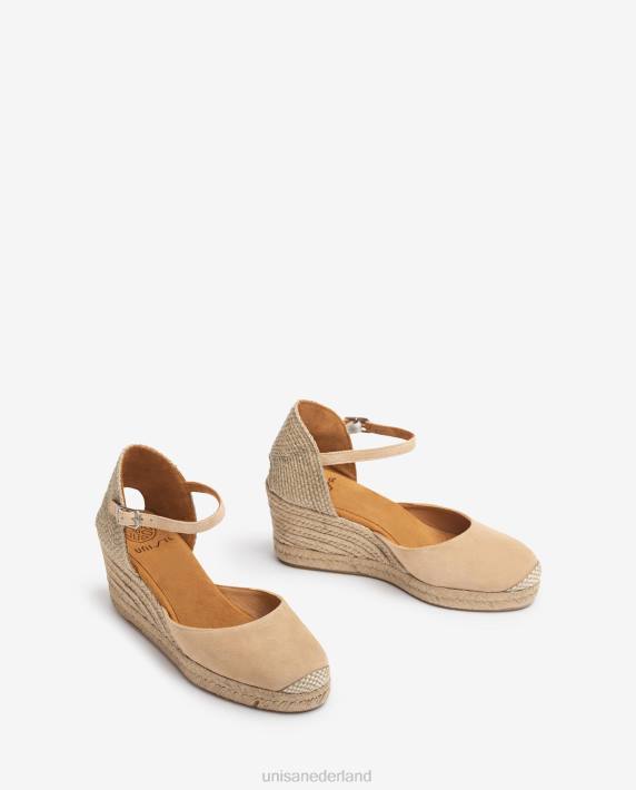 Unisa 02B0731 d'orsay espadrille met enkelbandje van suède vrouwen mode