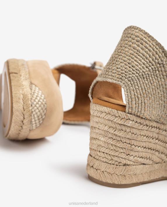 Unisa 02B0731 d'orsay espadrille met enkelbandje van suède vrouwen mode