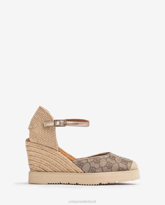 Unisa 02B0741 espadrille met bies vrouwen bronzen