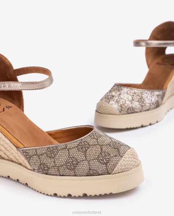 Unisa 02B0741 espadrille met bies vrouwen bronzen