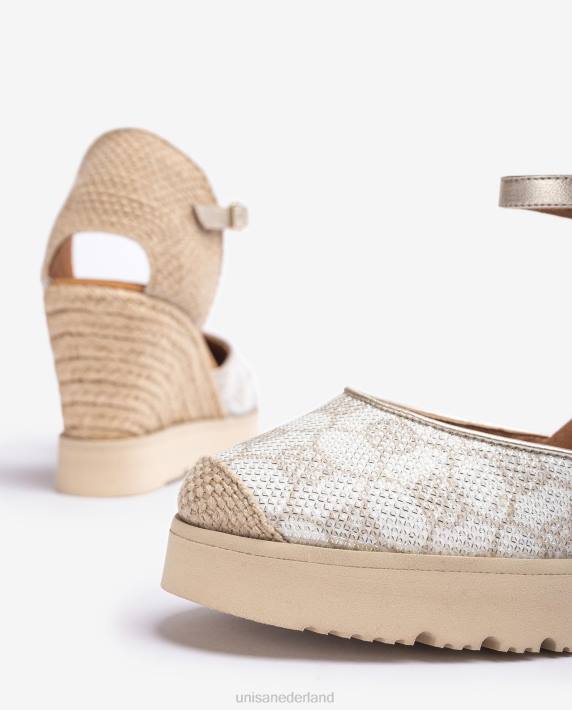Unisa 02B0742 espadrille met bies vrouwen wit