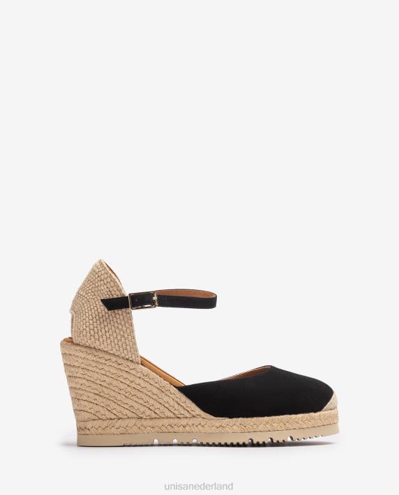Unisa 02B0743 espadrilles van suède vrouwen zwart