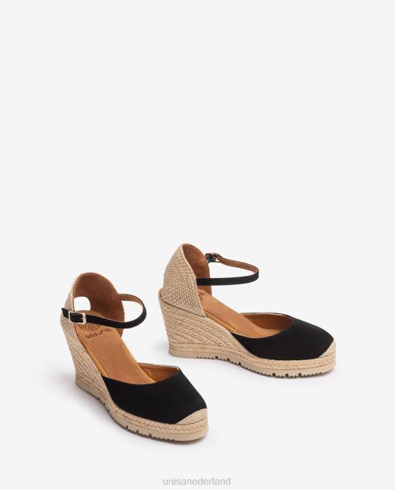 Unisa 02B0743 espadrilles van suède vrouwen zwart
