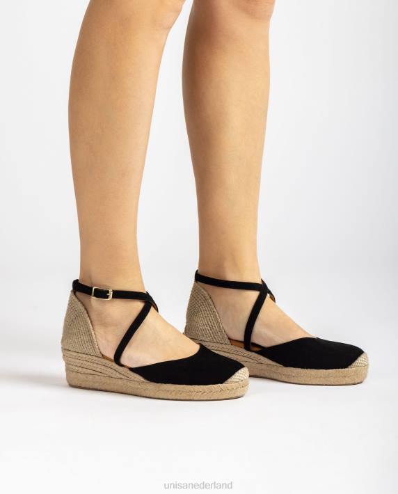 Unisa 02B0746 suède espadrilles vrouwen zwart