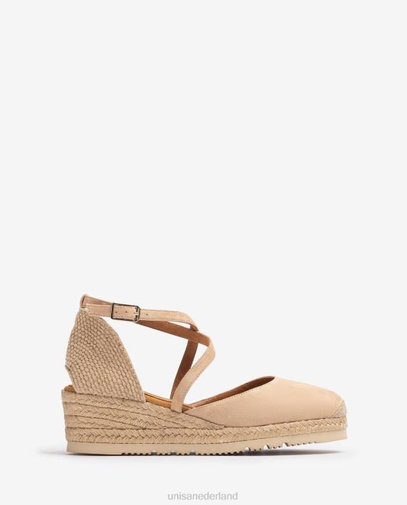 Unisa 02B0747 suède espadrilles vrouwen beige
