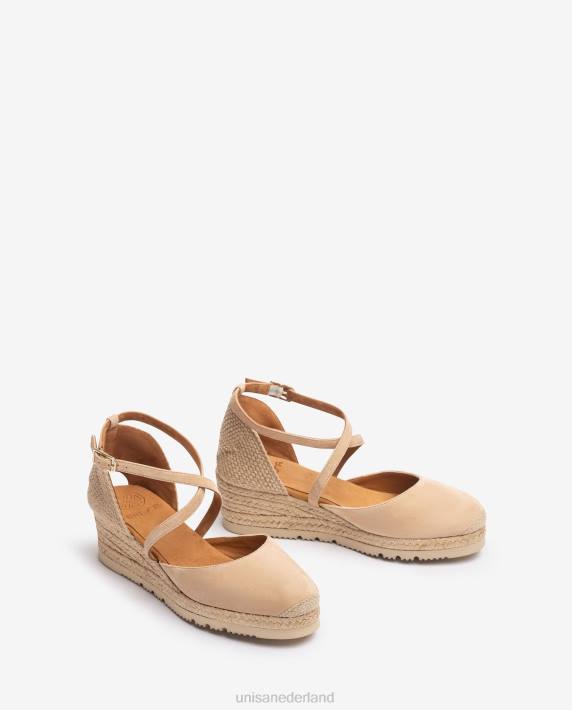 Unisa 02B0747 suède espadrilles vrouwen beige