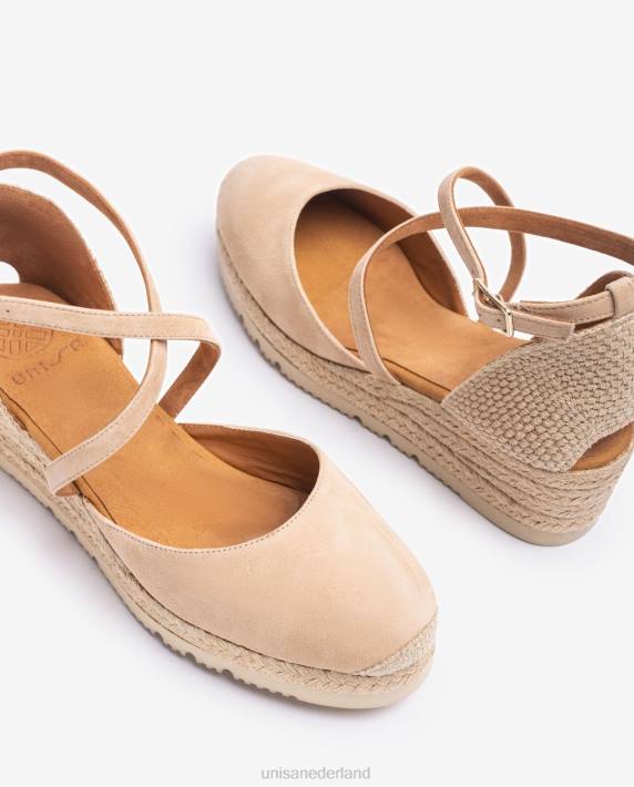 Unisa 02B0747 suède espadrilles vrouwen beige