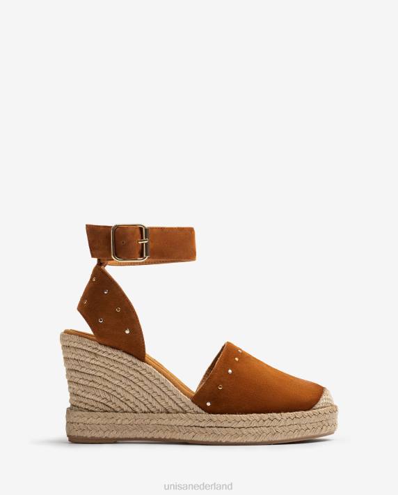 Unisa 02B0749 suède espadrille met studs vrouwen bevallig