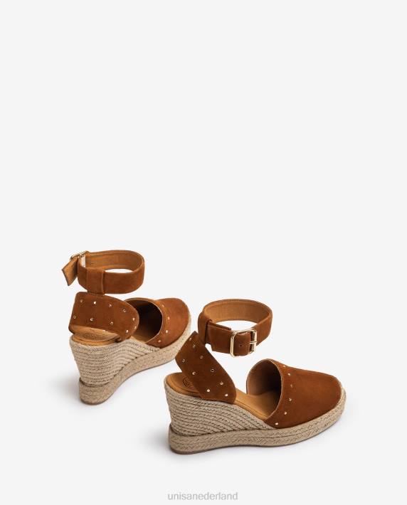 Unisa 02B0749 suède espadrille met studs vrouwen bevallig