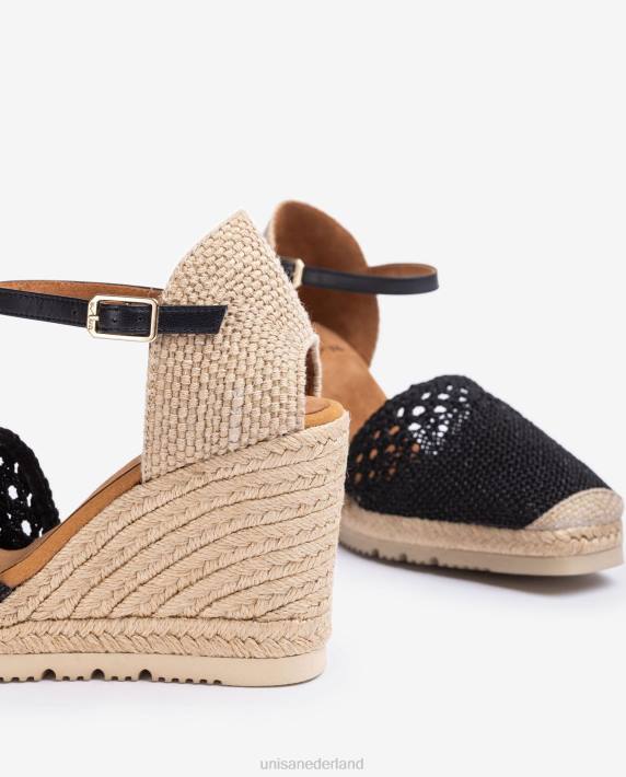 Unisa 02B0750 gehaakte espadrilles vrouwen zwart