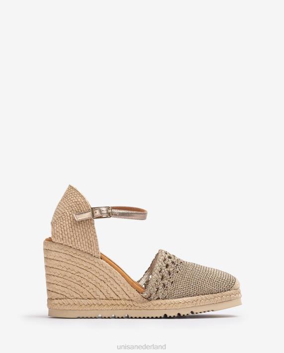 Unisa 02B0751 gehaakte espadrilles vrouwen bronzen