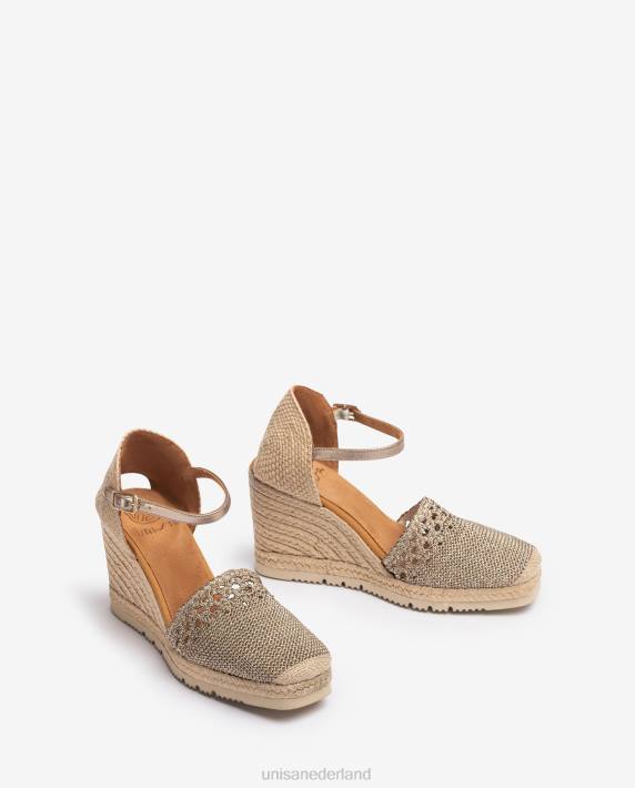 Unisa 02B0751 gehaakte espadrilles vrouwen bronzen