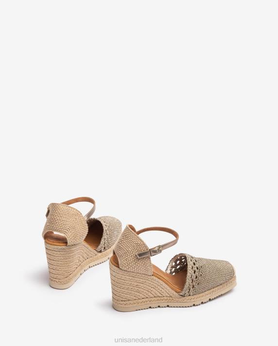Unisa 02B0751 gehaakte espadrilles vrouwen bronzen