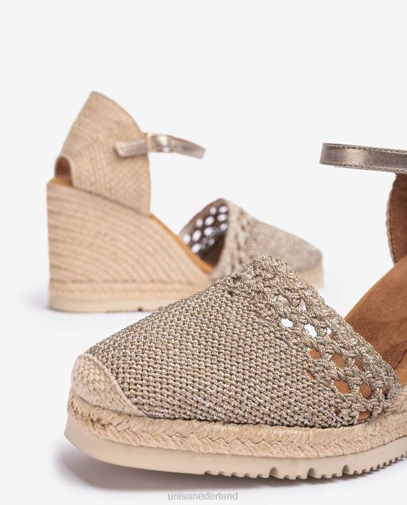 Unisa 02B0751 gehaakte espadrilles vrouwen bronzen