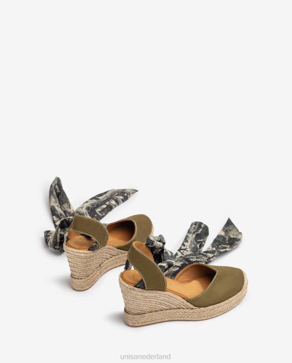 Unisa 02B0752 suède espadrille met enkelbandjes vrouwen bevallig