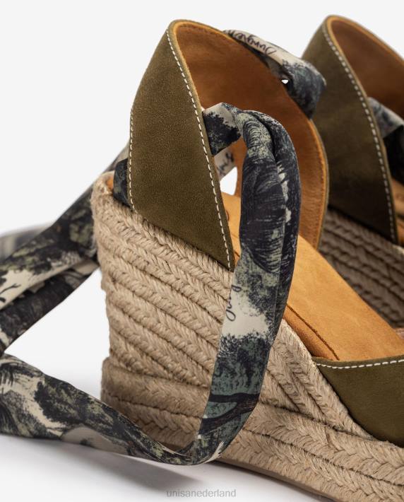 Unisa 02B0752 suède espadrille met enkelbandjes vrouwen bevallig