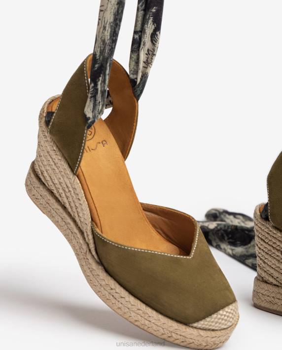 Unisa 02B0752 suède espadrille met enkelbandjes vrouwen bevallig