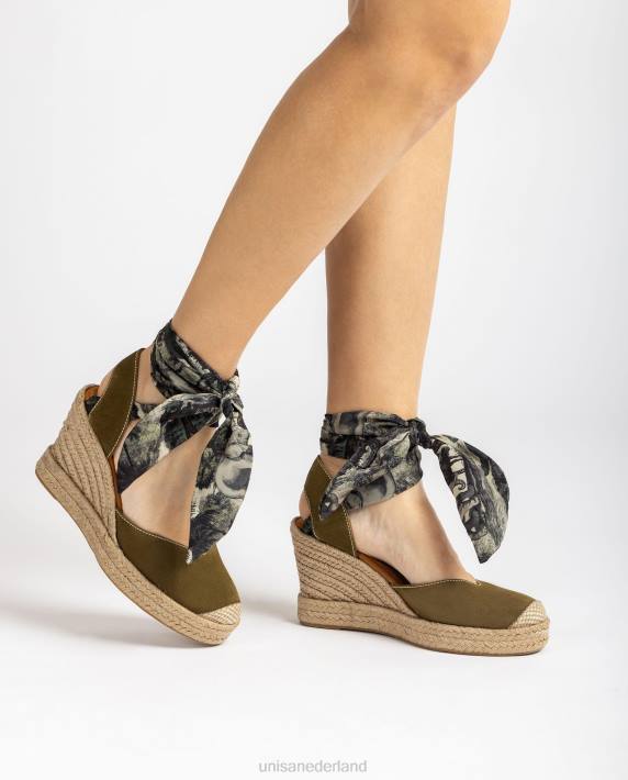 Unisa 02B0752 suède espadrille met enkelbandjes vrouwen bevallig