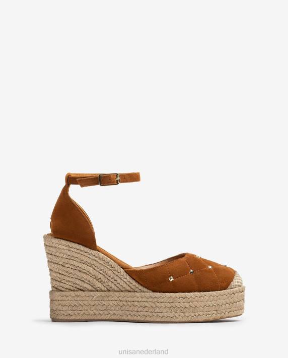 Unisa 02B0753 Suède espadrille met gewatteerd effect vrouwen bruin