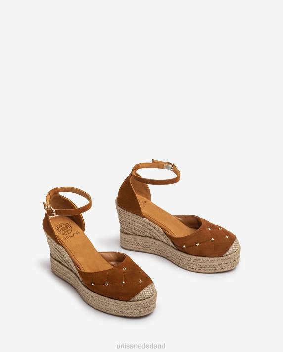 Unisa 02B0753 Suède espadrille met gewatteerd effect vrouwen bruin