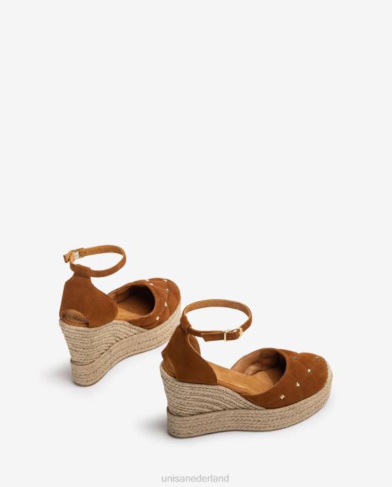 Unisa 02B0753 Suède espadrille met gewatteerd effect vrouwen bruin