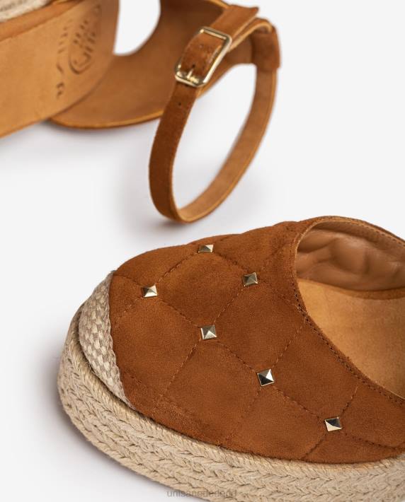 Unisa 02B0753 Suède espadrille met gewatteerd effect vrouwen bruin