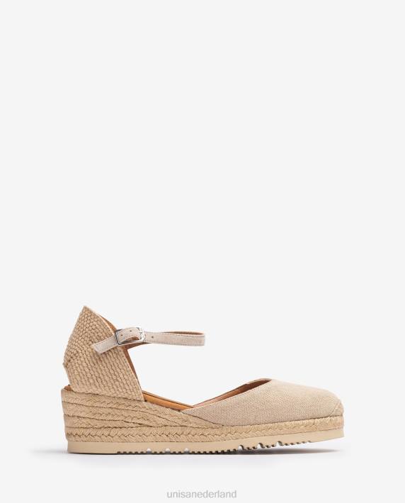 Unisa 02B0757 d'orsay espadrille met enkelbandje in ecolino vrouwen bevallig