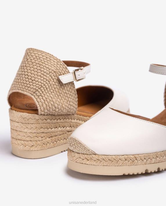 Unisa 02B0765 leren d'orsay espadrille met enkelbandje vrouwen wit