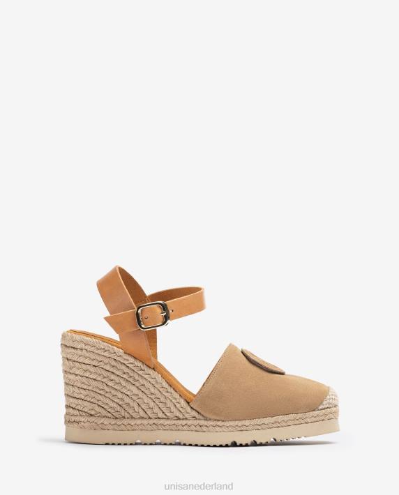Unisa 02B0767 espadrille met een bijpassend monogram vrouwen beige