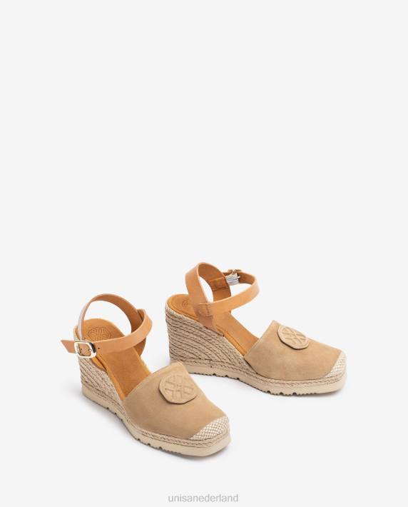 Unisa 02B0767 espadrille met een bijpassend monogram vrouwen beige