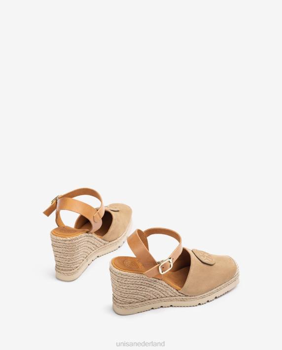 Unisa 02B0767 espadrille met een bijpassend monogram vrouwen beige