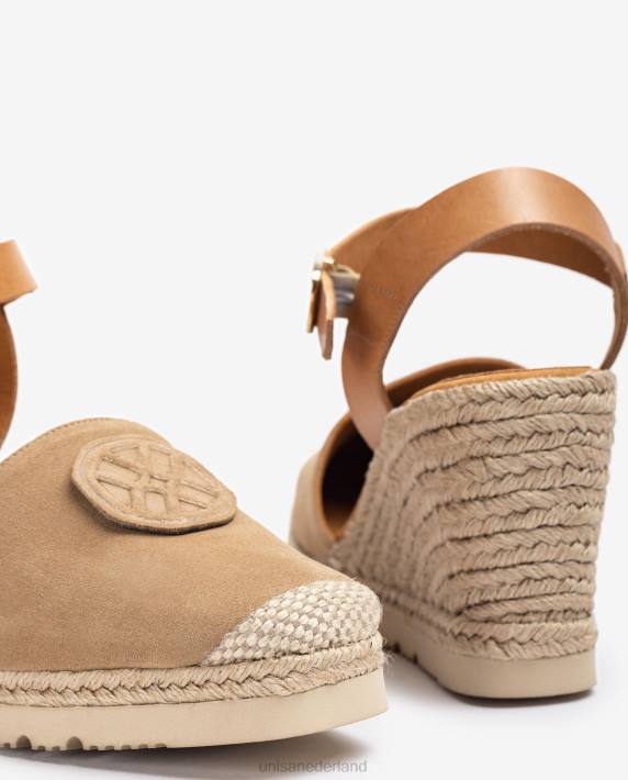 Unisa 02B0767 espadrille met een bijpassend monogram vrouwen beige