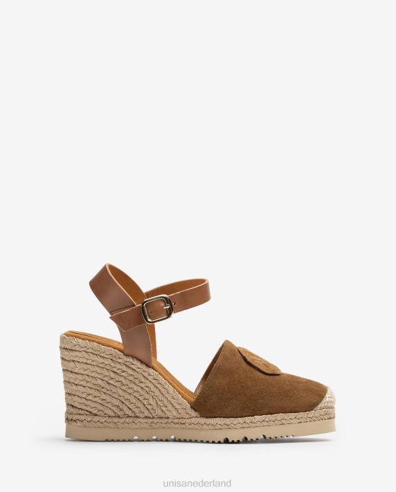 Unisa 02B0769 espadrille met een bijpassend monogram vrouwen bruin