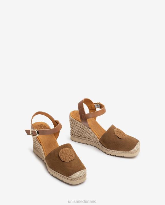 Unisa 02B0769 espadrille met een bijpassend monogram vrouwen bruin