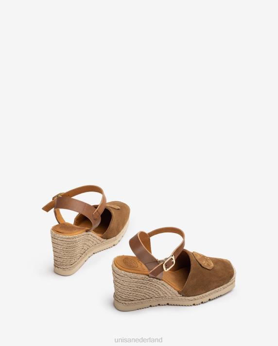Unisa 02B0769 espadrille met een bijpassend monogram vrouwen bruin
