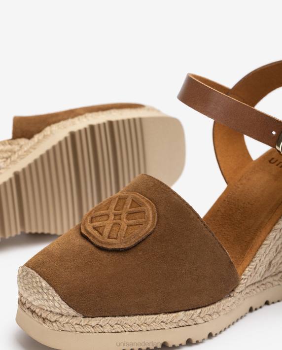 Unisa 02B0769 espadrille met een bijpassend monogram vrouwen bruin