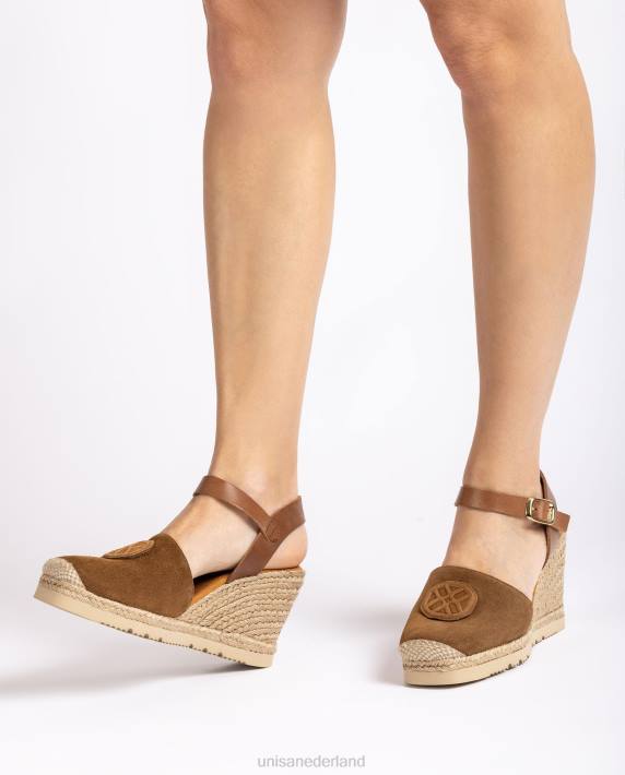 Unisa 02B0769 espadrille met een bijpassend monogram vrouwen bruin