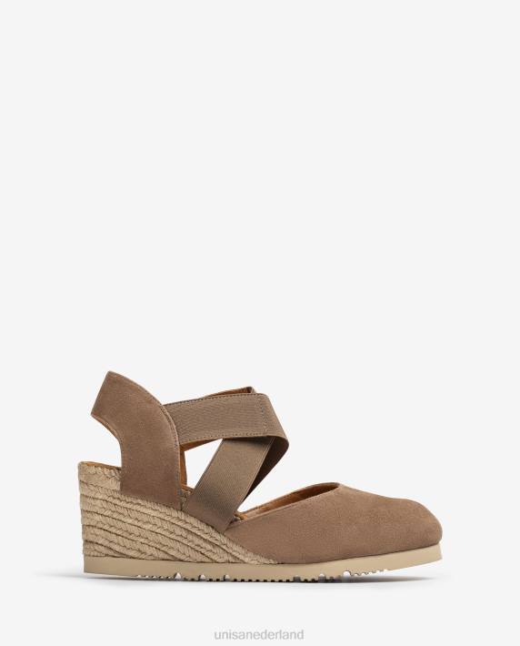Unisa 02B0771 sandaal met elastische bandjes vrouwen bruin