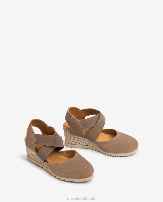 Unisa 02B0771 sandaal met elastische bandjes vrouwen bruin