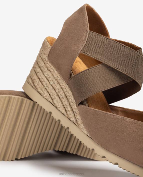 Unisa 02B0771 sandaal met elastische bandjes vrouwen bruin
