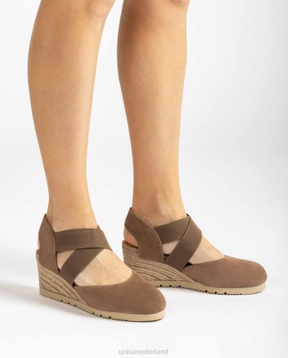 Unisa 02B0771 sandaal met elastische bandjes vrouwen bruin