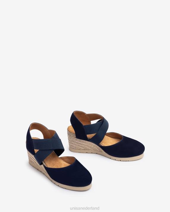 Unisa 02B0772 sandaal met elastische bandjes vrouwen blauw