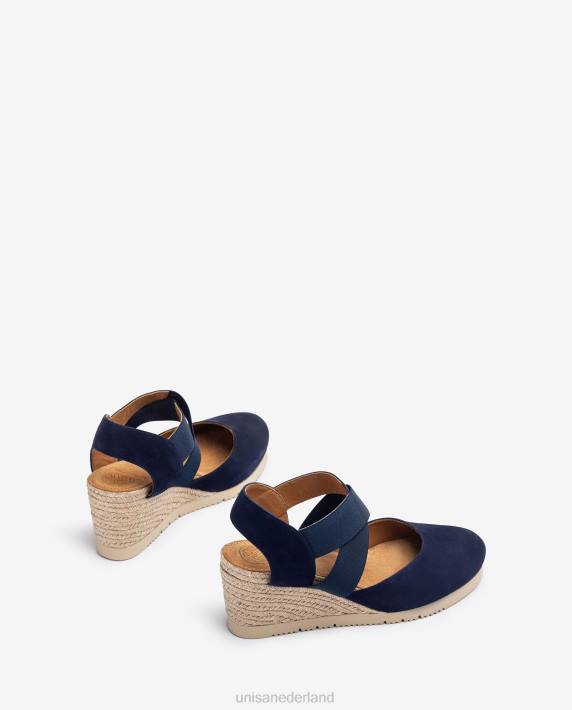 Unisa 02B0772 sandaal met elastische bandjes vrouwen blauw