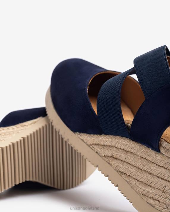Unisa 02B0772 sandaal met elastische bandjes vrouwen blauw