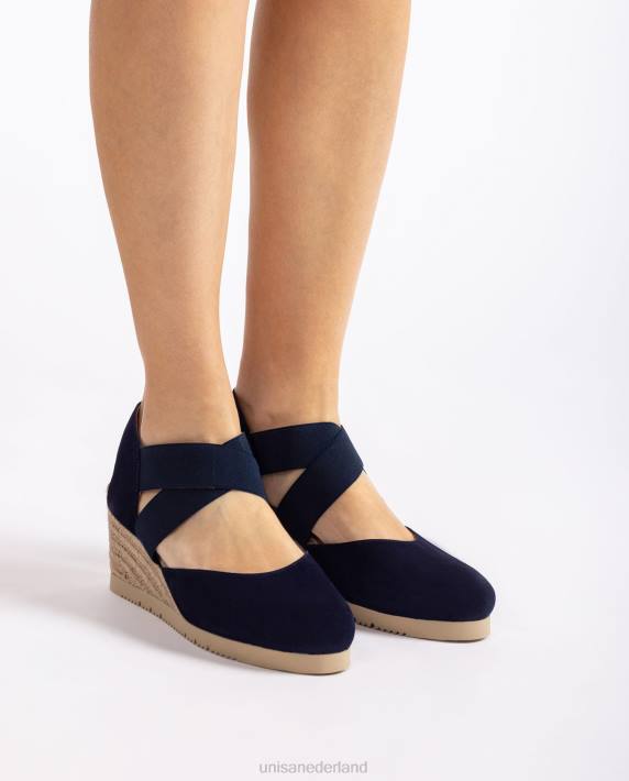 Unisa 02B0772 sandaal met elastische bandjes vrouwen blauw