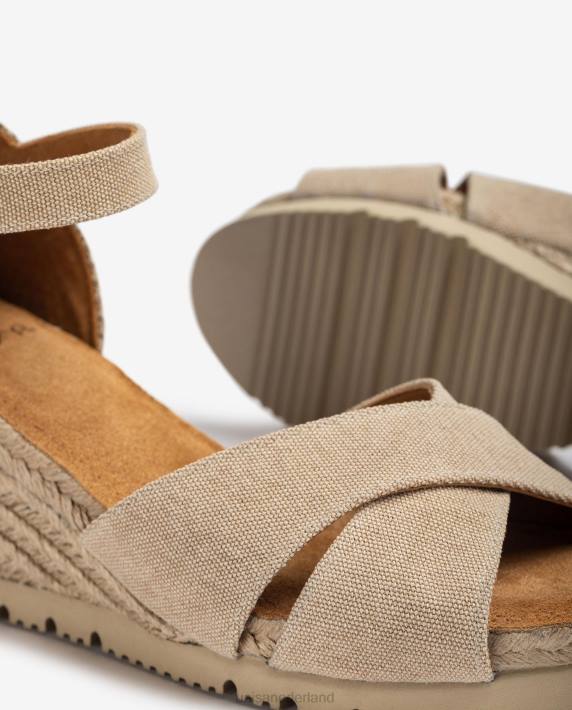 Unisa 02B0775 Jute sandaal met gekruiste bandjes vrouwen mode