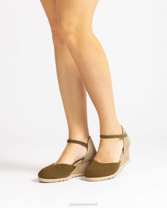 Unisa 02B0780 suède espadrilles vrouwen groente
