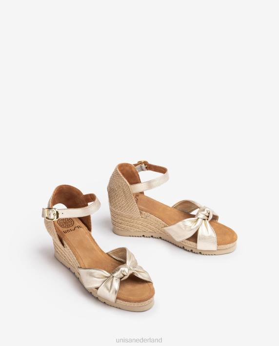 Unisa 02B0782 superlichte d'orsay espadrille met enkelbandje vrouwen goud